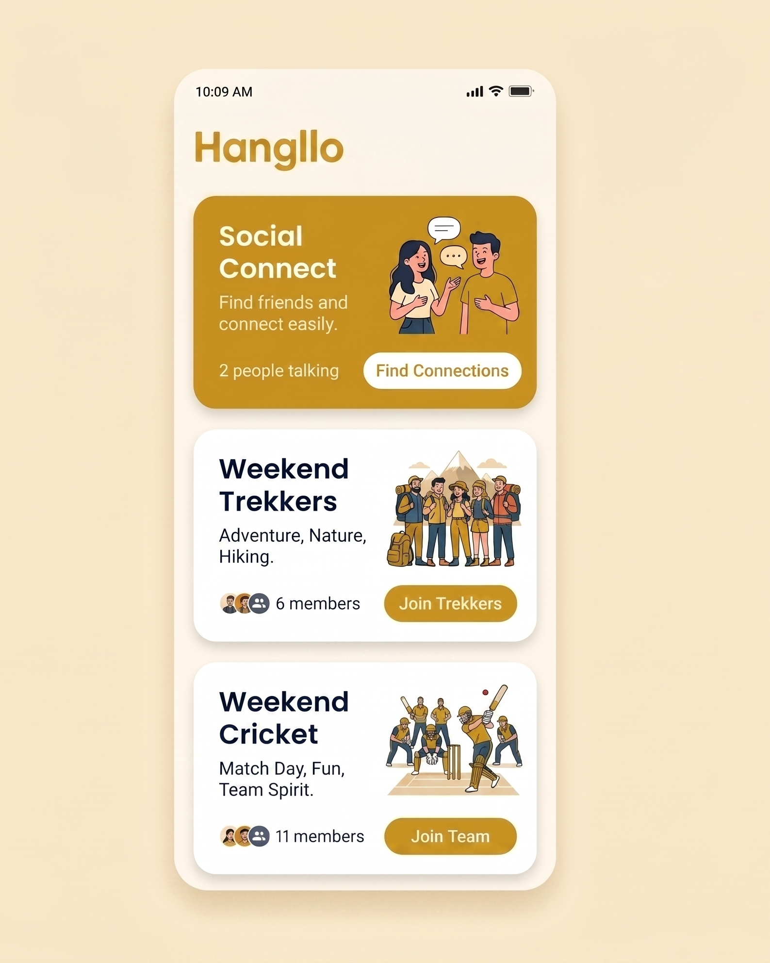 Hangllo App UI